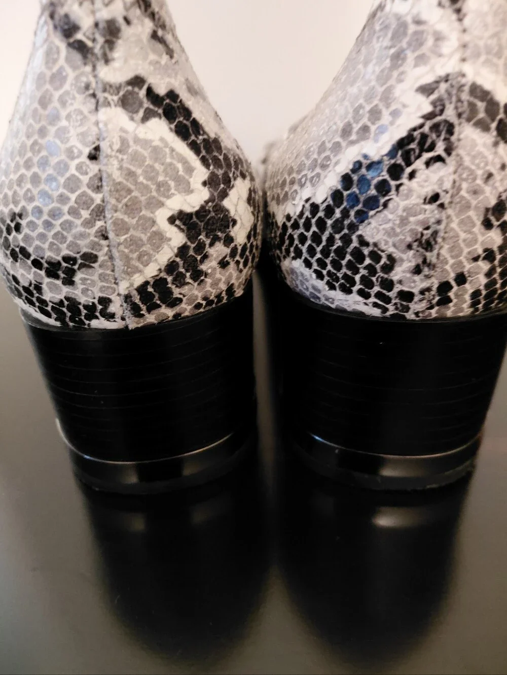 Tory Burch Women's Snake-Print Block Heel Pumps in Gray